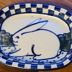 Vintage Pottery Bunny Platter by The Clay Rabbit / Debbie Dean